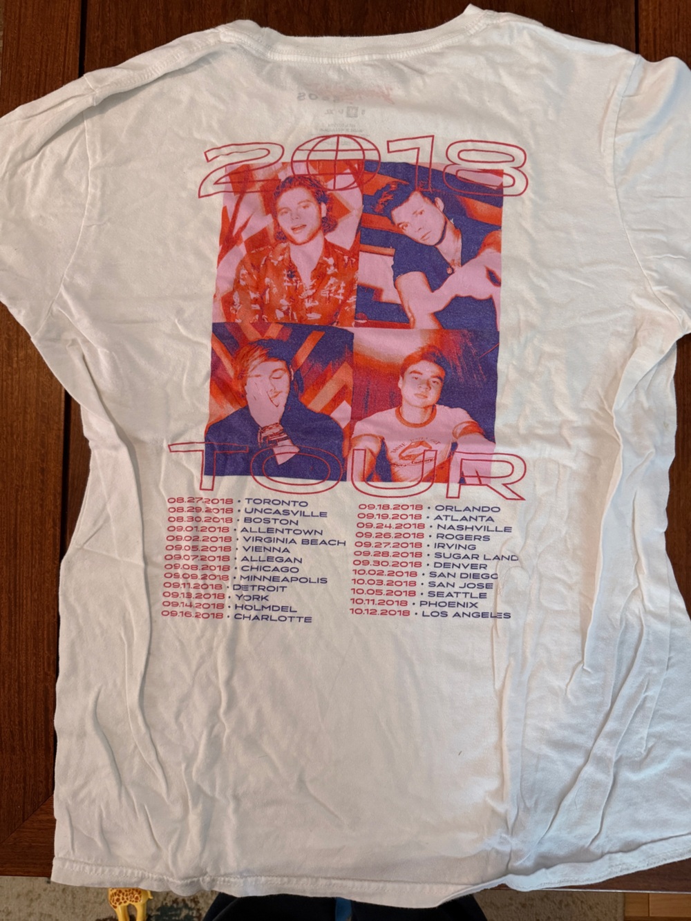 2018 Tour Graphic Short Sleeve Tee - White with Red/Blue Print